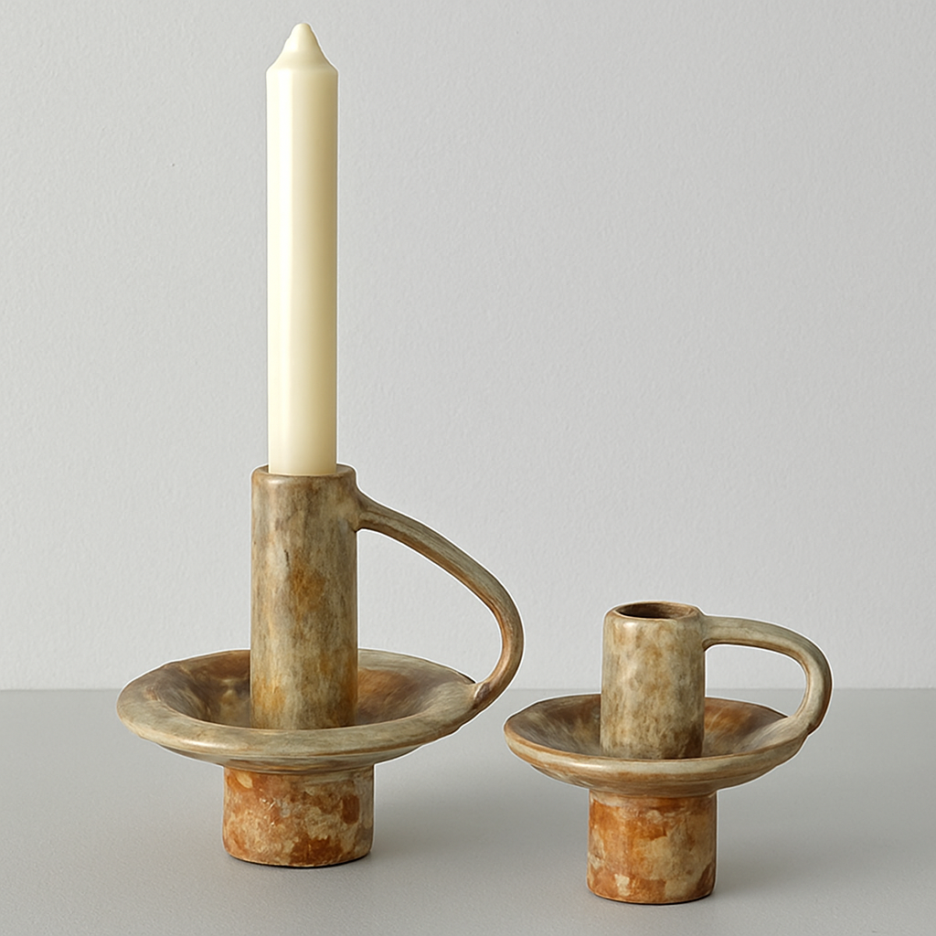 Keramik-Kerzenhalter mit Griff