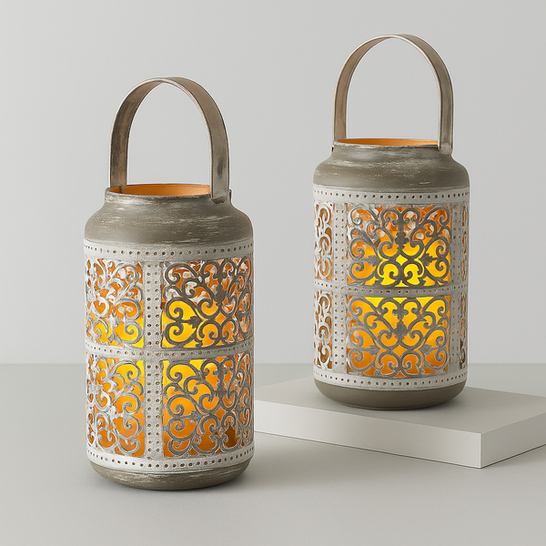 2 Stück antike Charm-Kerzenhalter