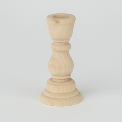 Bougeoir Sculpté en Bois Naturel – Charme Brut et Minimaliste
