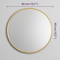 Runder Goldspiegel 40 cm – Minimalistische Eleganz und leuchtender Effekt