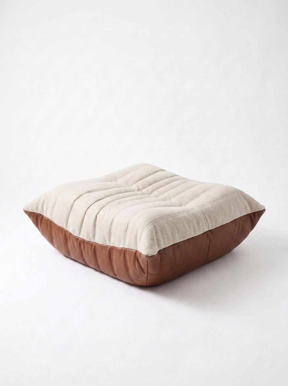 Leather & Linen Relax Ottoman