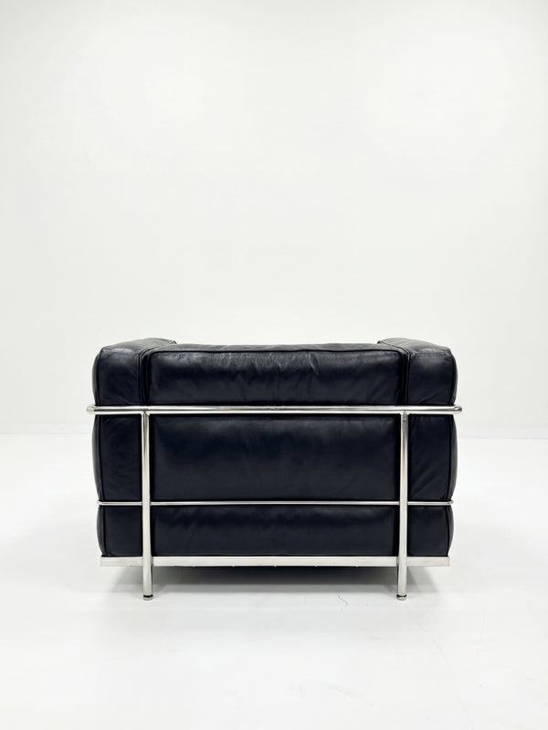 Fauteuil Grand Confort Moderniste – Cuir Véritable & Structure Chromée