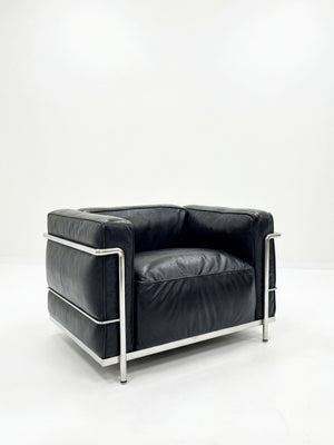 Fauteuil Grand Confort Moderniste – Cuir Véritable & Structure Chromée