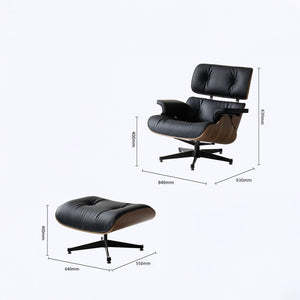 Loungesessel- und Fußhocker-Set – Elegantes Lederfinish