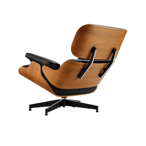 Loungesessel- und Fußhocker-Set – Elegantes Lederfinish