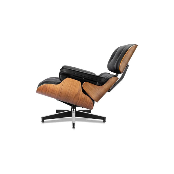 Loungesessel- und Fußhocker-Set – Elegantes Lederfinish