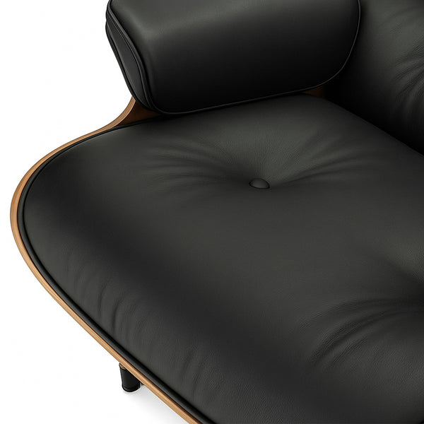 Loungesessel- und Fußhocker-Set – Elegantes Lederfinish