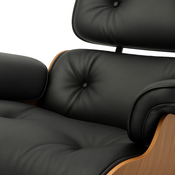 Loungesessel- und Fußhocker-Set – Elegantes Lederfinish